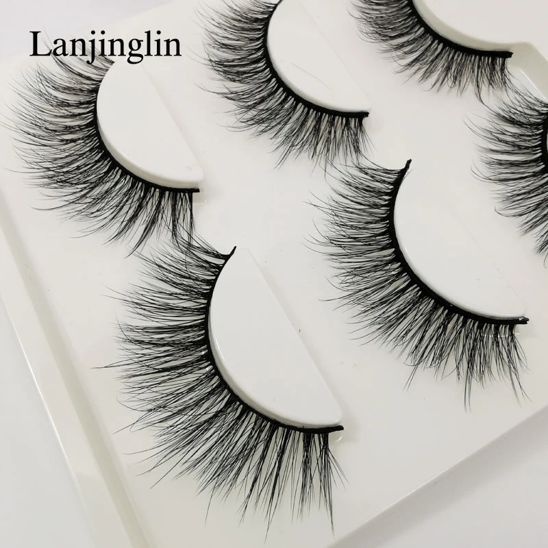 Faux Cils 3 Pairs False Eyelashes Soft Natural Long Wispy Fluffy 3D Mink Lashes Handmade Makeup Tool Extension Fake Eye Lashes 54 H78f5fed4fefd4c40bfb9a1fdabad20ecE