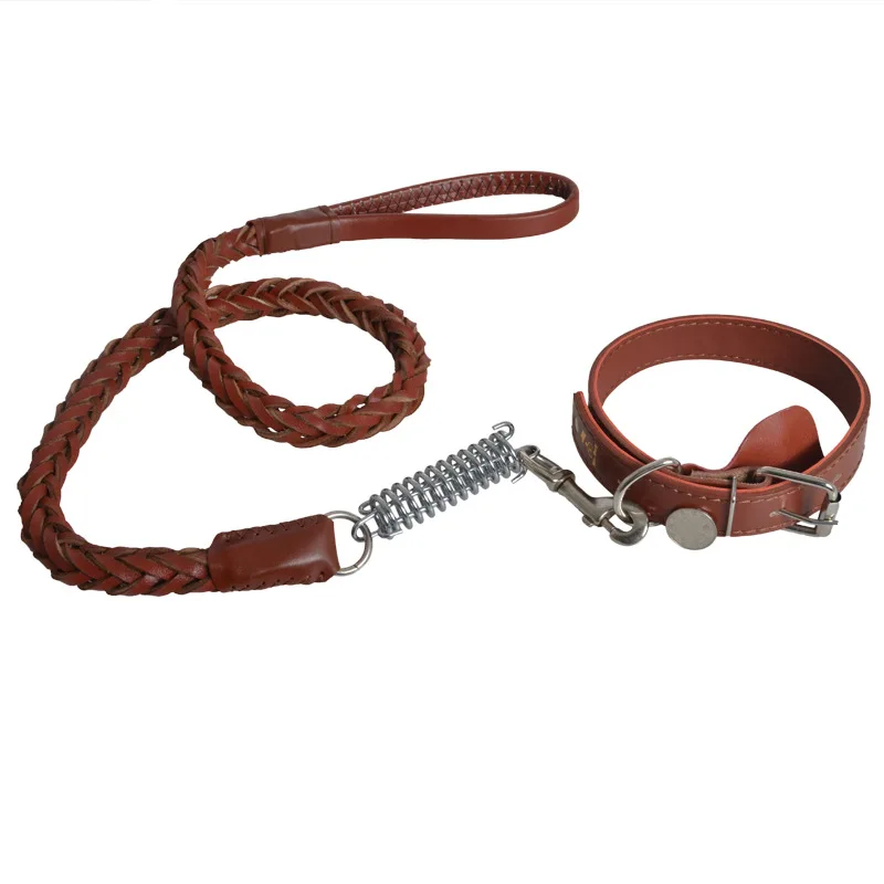 Manufacturers Direct Selling Pet Cowhide Weaving Traction Set Dog Neck Ring Hand Holding Rope Applicable Medium Large Dog
Manufacturers Direct Selling Pet Cowhide Weaving Traction Set Dog Neck Ring Hand Holding Rope Applicable Medium Large Dog