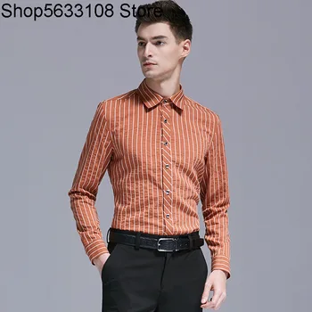 Tide Autumn Leisure Business Comfortable Free Vertical Ironing Stripes Long Sleeve Shirt Male 1134
Tide Autumn Leisure Business Comfortable Free Vertical Ironing Stripes Long Sleeve Shirt Male 1134