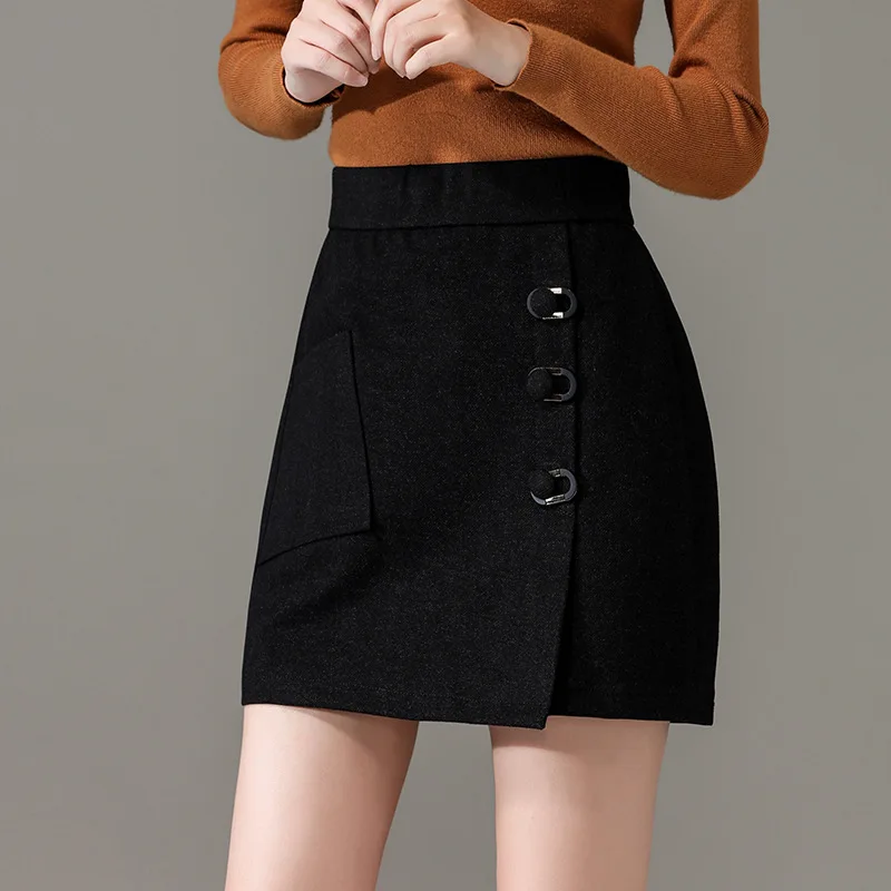 Woolen Short Skirt High Waist Skirt 2018 New Style Skirt Women's Autumn And Winter Sheath A- line Skirt One-step Skirt Anti-Expo
Woolen Short Skirt High Waist Skirt 2018 New Style Skirt Women's Autumn And Winter Sheath A- line Skirt One-step Skirt Anti-Expo