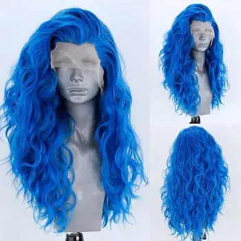 RONGDUOYI Side Part High Temperature Hair Synthetic Lace Front Wig Long Natural Wave Lace Wigs for Women Blue Hair Cosplay Wig
RONGDUOYI Side Part High Temperature Hair Synthetic Lace Front Wig Long Natural Wave Lace Wigs for Women Blue Hair Cosplay Wig