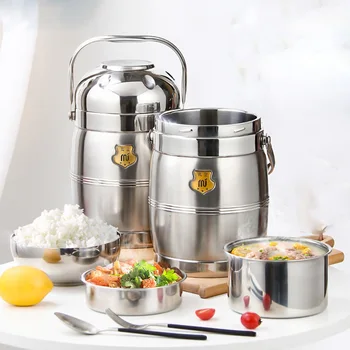 Stainless Steel Vacuum Insulated Lunch Box Three-layer 12/24 Hour Office Worker Rice Bucket Large-capacity Insulation Bucket
Stainless Steel Vacuum Insulated Lunch Box Three-layer 12/24 Hour Office Worker Rice Bucket Large-capacity Insulation Bucket