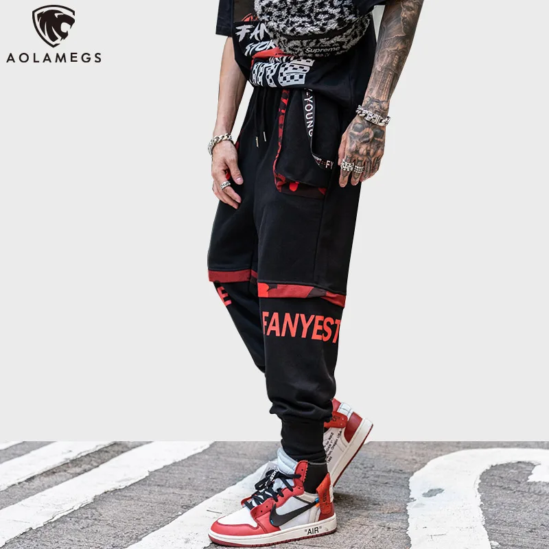 Aolamegs Sweatpants Letter Print Drawstring Pants Men Harajuku Elastic Waist Hip Hop Cargo Style Casual Joggers Streetwear
Aolamegs Sweatpants Letter Print Drawstring Pants Men Harajuku Elastic Waist Hip Hop Cargo Style Casual Joggers Streetwear