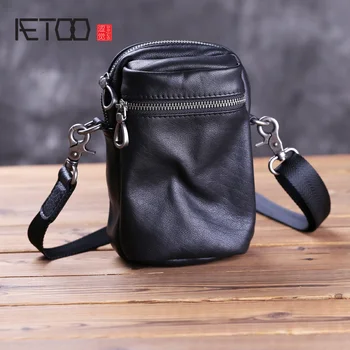 AETOO Men's messenger bag, men's mini shoulder bag, leather men's phone bag 
AETOO Men's messenger bag, men's mini shoulder bag, leather men's phone bag