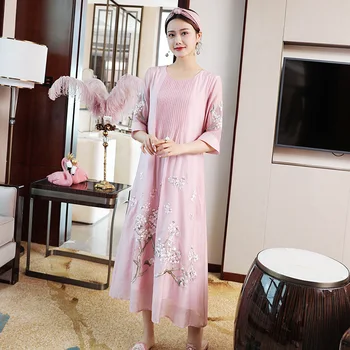 Shenzhen Fashion Dress Loose and Plus-sized 2020 Spring and Summer New Style Floral-Print Embroidered Casual nv zhuang qun 
Shenzhen Fashion Dress Loose and Plus-sized 2020 Spring and Summer New Style Floral-Print Embroidered Casual nv zhuang qun