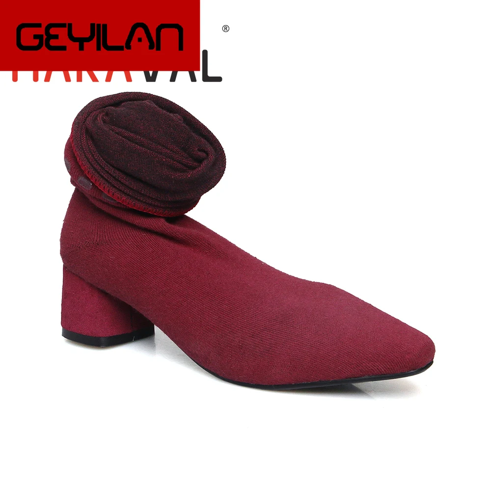 HARAVAL Women Boots Spring Autumn Elastic band Sexy Socks Black Red Over-the-Knee Stretch boots Lady low Heels Elegant Boot D6
HARAVAL Women Boots Spring Autumn Elastic band Sexy Socks Black Red Over-the-Knee Stretch boots Lady low Heels Elegant Boot D6