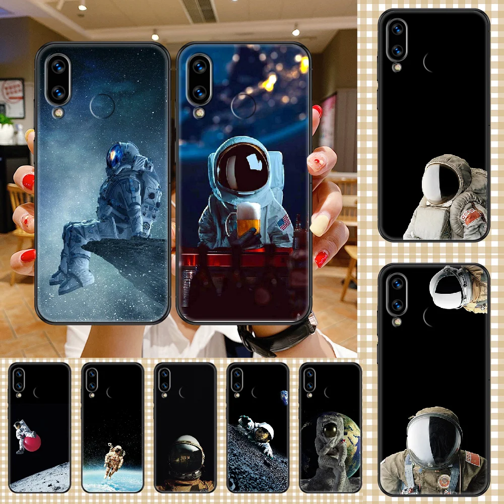 Astronaut USSR USA Phone case For Huawei Honor 6 7 8 9 10 10i 20 A C X Lite Pro Play black soft shell silicone funda luxury | Мобильные