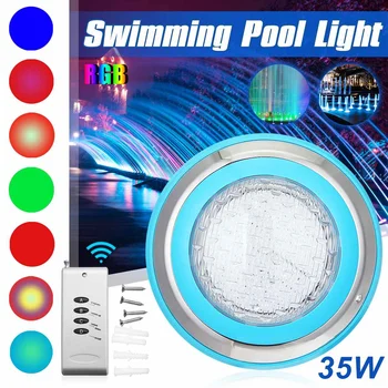 35W RGB Led Swimming Pool Light w Remote Control 252LED IP68 Waterproof Outdoor Underwater Submersible Light Pond Spotlight
35W RGB Led Swimming Pool Light w Remote Control 252LED IP68 Waterproof Outdoor Underwater Submersible Light Pond Spotlight