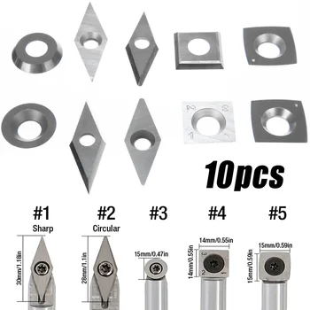 10pcs Carbide Inserts Set Silver Diamond Cemented Cutter Bit Turning Tool