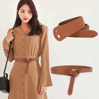 Long Wide Waist Belt Women Belt Slim Waistband PU Leather Black Red Coffee Khaki Jeans Dress Belt Knotted Decoration Belt 
Long Wide Waist Belt Women Belt Slim Waistband PU Leather Black Red Coffee Khaki Jeans Dress Belt Knotted Decoration Belt