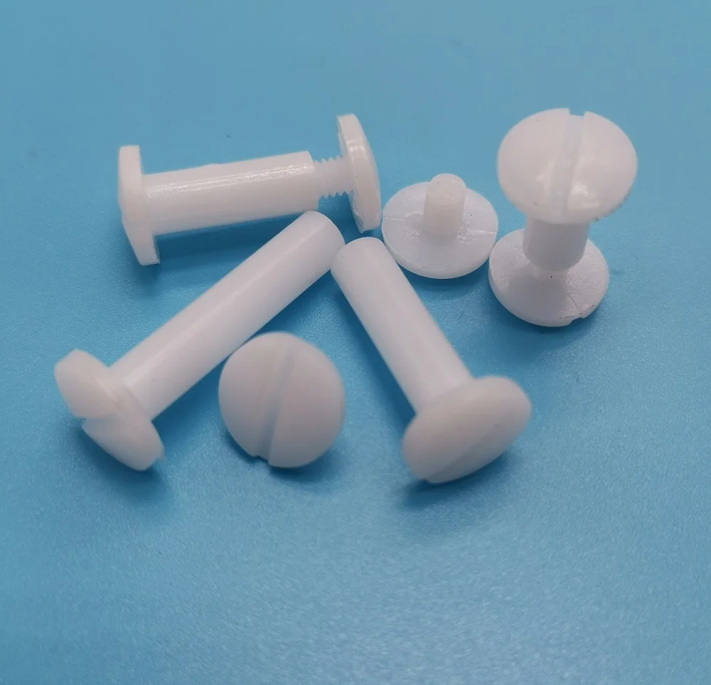 20pcs 5.5mm *L Nylon POM White or Black Book Screw Plastic Account Book Screws Male Female Docking Nut Binding Snap Rivet Screws 20pcs 5.5mm *L Nylon POM White or Black Book Screw Plastic Account Book Screws Male Female Docking Nut Binding Snap Rivet Screws