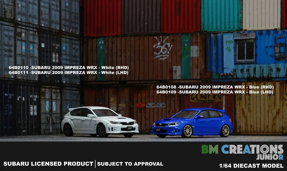 

New 1/64 Scale 2009 Impreza WRX Miniature Cars Model 3 inches by BM Creations JUNIOR Diecast toys For Collection Gift