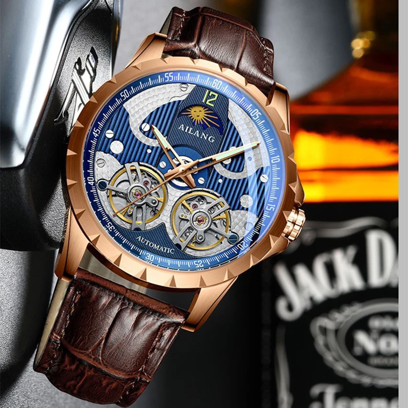 AILANG New Watch Men's Automatic Mechanical Watch Waterproof Double Pendulum Tourbillon Wristwatch Business Fashion reloj hombre
AILANG New Watch Men's Automatic Mechanical Watch Waterproof Double Pendulum Tourbillon Wristwatch Business Fashion reloj hombre