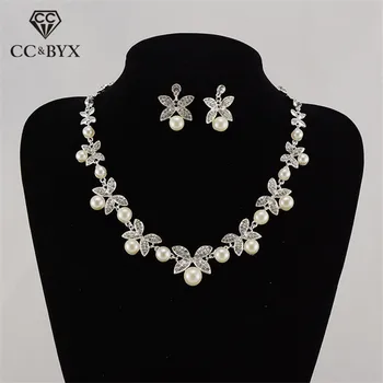 CC Jewelry Set Necklace Pearl Earrings Shape Wedding Accessories For Bridal Jewellry Trendy Flower Shape Crystal Wholesale TL079
CC Jewelry Set Necklace Pearl Earrings Shape Wedding Accessories For Bridal Jewellry Trendy Flower Shape Crystal Wholesale TL079