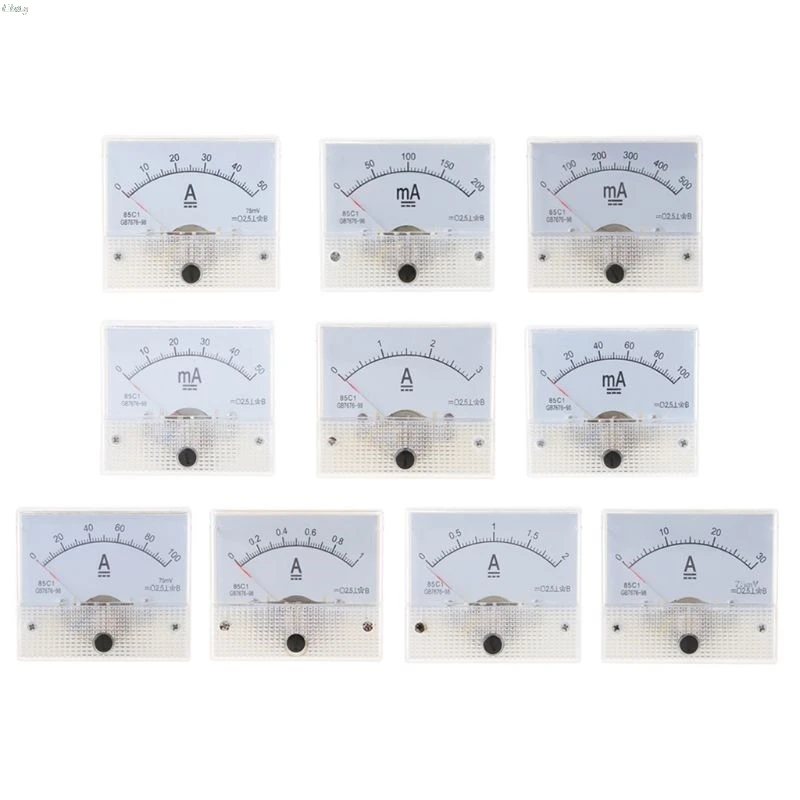 85C1 Ammeter DC Analog Current Meter Panel Mechanical Pointer Type 1/2/3/30/50/100A 50/100/200/500mA l29k
85C1 Ammeter DC Analog Current Meter Panel Mechanical Pointer Type 1/2/3/30/50/100A 50/100/200/500mA l29k