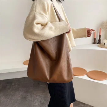 Large Capacity Women Handbag Vintage Pu Leather Shoulder Bag Ladies Simple Design Tote Purse Brown Top-handle Big Hobo Bag
Large Capacity Women Handbag Vintage Pu Leather Shoulder Bag Ladies Simple Design Tote Purse Brown Top-handle Big Hobo Bag