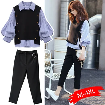 M-4xl 3 Piece Set Women Vest Striped Shirt And Pants Sets Suits Plus Size Casual Office Ladies Three Piece Sets Women's Clothing
M-4xl 3 Piece Set Women Vest Striped Shirt And Pants Sets Suits Plus Size Casual Office Ladies Three Piece Sets Women's Clothing