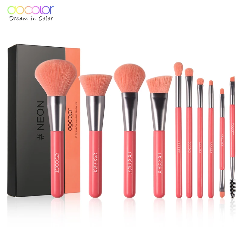 Docolor 10pcs Neon Brush Set Pro Powder Blush Foundation Eyeshadow Makeup Brushes Set Soft Synthetic Hair pinceaux maquillage
Docolor 10pcs Neon Brush Set Pro Powder Blush Foundation Eyeshadow Makeup Brushes Set Soft Synthetic Hair pinceaux maquillage