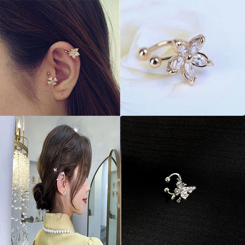 Earrings Clips Silve Butterfly for Women Fashion Jewelry Flower Shiny Stud Adjustable Earrings Mini Hoops Female Gifts
Earrings Clips Silve Butterfly for Women Fashion Jewelry Flower Shiny Stud Adjustable Earrings Mini Hoops Female Gifts