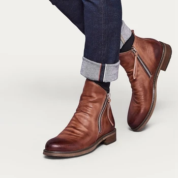 Artificial Leather Chelsea Boots Men Wear-Resistant Leather Boots Rubber Sole and Metal Zipper Men Shoes Botas Hombre
Artificial Leather Chelsea Boots Men Wear-Resistant Leather Boots Rubber Sole and Metal Zipper Men Shoes Botas Hombre