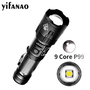 Super Bright 9 Core XHP100 Led flashlight 18650 USB Rechargeable Zoom torch led 5Modes Handheld Light XHP70 XHP50 Flash Light
Super Bright 9 Core XHP100 Led flashlight 18650 USB Rechargeable Zoom torch led 5Modes Handheld Light XHP70 XHP50 Flash Light