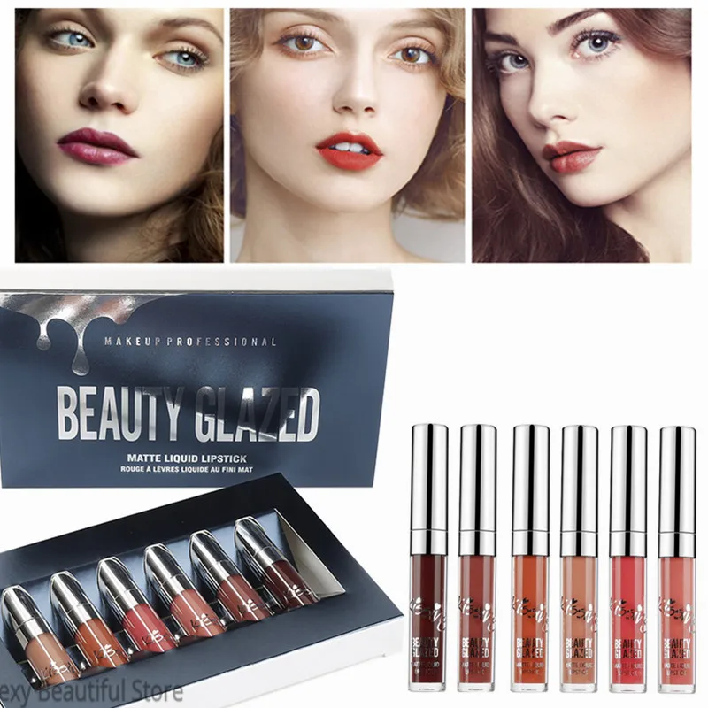 Beauty Glazed 6Pcs/Set Liquid Lipstick Lip Gloss Professional Makeup Matte Lipstick Kit Long Lasting Cosmetics Maquiagem TSLM2
Beauty Glazed 6Pcs/Set Liquid Lipstick Lip Gloss Professional Makeup Matte Lipstick Kit Long Lasting Cosmetics Maquiagem TSLM2