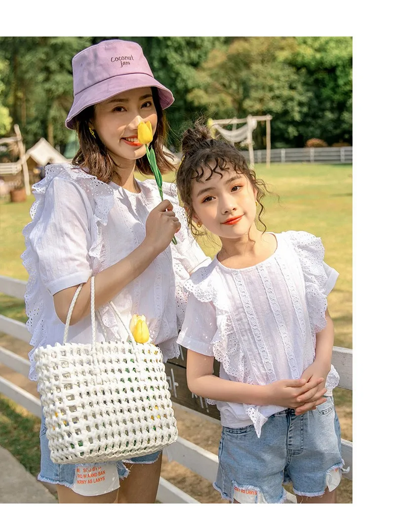 Summer net red mother and daughter white shirt 2020 new Korean version of loose and relaxed wild design sense lace parent-child
Summer net red mother and daughter white shirt 2020 new Korean version of loose and relaxed wild design sense lace parent-child