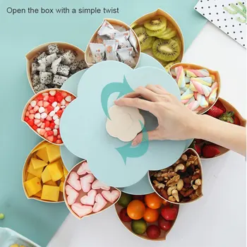 Flower Shaped Snack Box Rotating Candy Box Plastic Snack Storage Tray Family Snacks HFing 
Flower Shaped Snack Box Rotating Candy Box Plastic Snack Storage Tray Family Snacks HFing