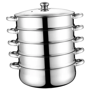 Stainless Steel Steamer Multifunctional Stockpot Practical Soup Pot Silver (5 Layers 28cm)
Stainless Steel Steamer Multifunctional Stockpot Practical Soup Pot Silver (5 Layers 28cm)