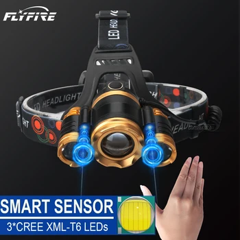High power headlamp 3T6 IR sensor LED head light rechargeable usb headlight 18650 battery waterproof hunting fishing lantern
High power headlamp 3T6 IR sensor LED head light rechargeable usb headlight 18650 battery waterproof hunting fishing lantern