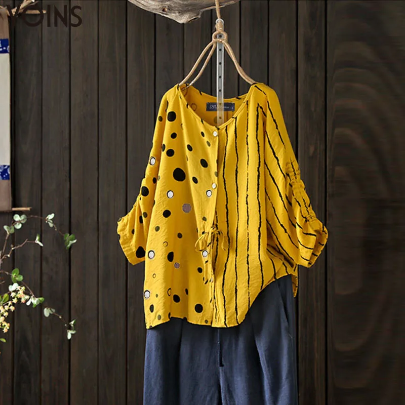 2019 YOINS Women Casual Vintage Pacthwork Blouse Summer 3/4 Sleeve Blusas Polka Dot Striped Shirt Chemise Femme Robe Tops Tunic
2019 YOINS Women Casual Vintage Pacthwork Blouse Summer 3/4 Sleeve Blusas Polka Dot Striped Shirt Chemise Femme Robe Tops Tunic