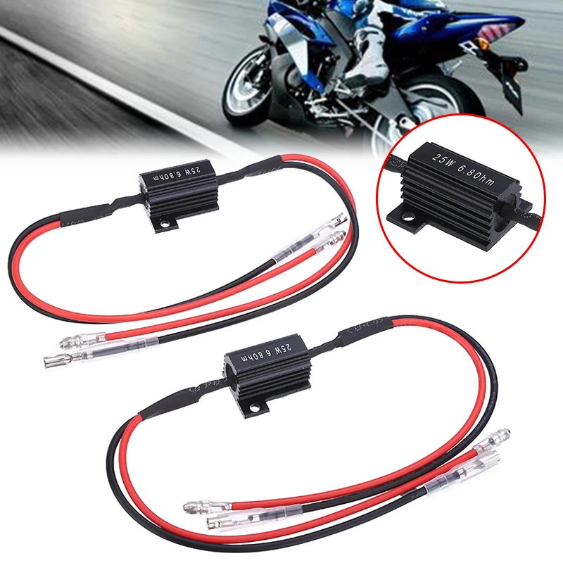 2pcs Motorcycle Resistance Power Resistor Load Decoding Resistor For LED Turn Signal Flash Light Repairing 25W 6.8Ohm
2pcs Motorcycle Resistance Power Resistor Load Decoding Resistor For LED Turn Signal Flash Light Repairing 25W 6.8Ohm