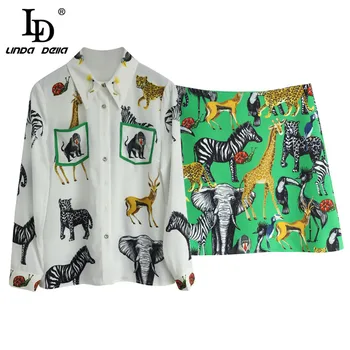 LD LINDA DELLA Spring Fashion Designer Suits Elegant Women's Set Animal Print Shirt and Mini Skirts 2 Two Pieces Sets
LD LINDA DELLA Spring Fashion Designer Suits Elegant Women's Set Animal Print Shirt and Mini Skirts 2 Two Pieces Sets