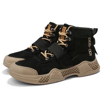 Waterproof walking shoes high-top Martin boots solid color rubber lace up genuine leather sneakers men Massage zapatillas hombre
Waterproof walking shoes high-top Martin boots solid color rubber lace up genuine leather sneakers men Massage zapatillas hombre