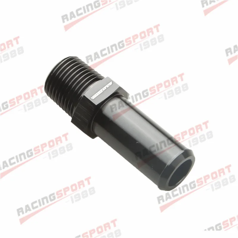 

Aluminum 1/2" NPT To 3/4" inch Barb Hose End Straight Adapter Fitting Black