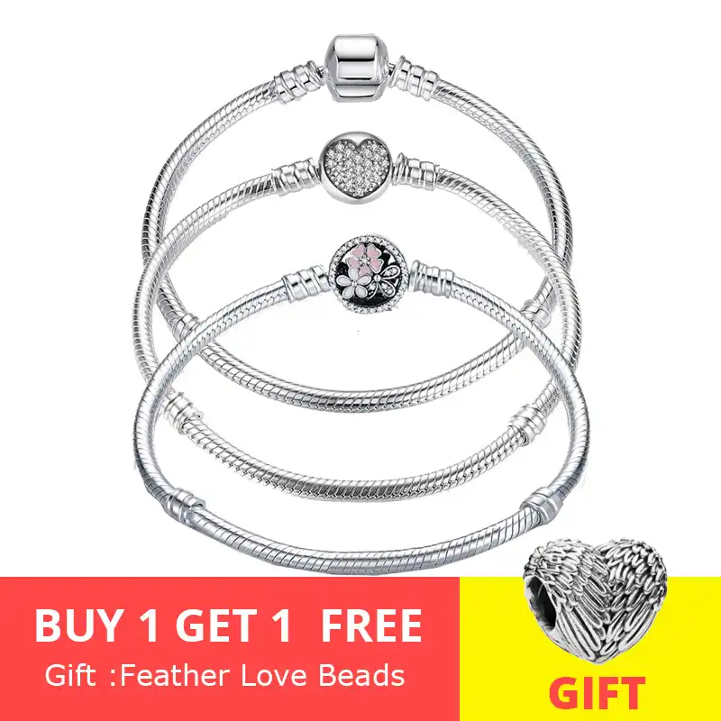 100% 925 sterling silver chain bracelet original bangle for