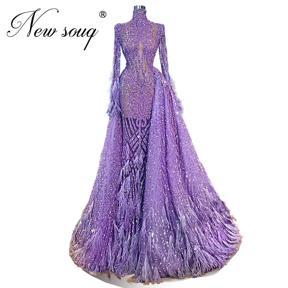Robe Lilac Feathers Prom Dresses 2020 Arabic Dubai Glitter Beaded Evening Gowns Mermaid See Through Ladies Party Dress Kaftans
Robe Lilac Feathers Prom Dresses 2020 Arabic Dubai Glitter Beaded Evening Gowns Mermaid See Through Ladies Party Dress Kaftans