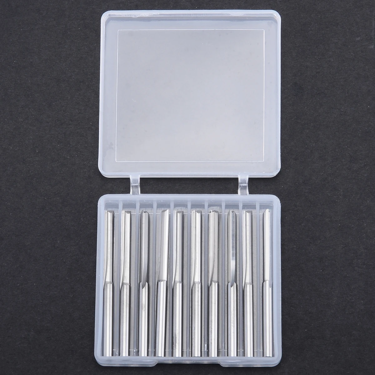 10Pcs 3.175mm Shank 2 Flutes Tungsten Carbide Milling Cutters 22mm End Mill CNC Router Bits For Wood Cutting End Mills