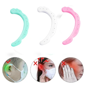 

1 pair of Mask Hook 3 Colors Soft Silicone Ear Hook Anti-Leak Anti-Pain Invisible Earmuffs Ear Protection Artifact Earache Preve