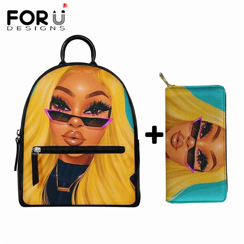 FORUDESIGNS 2Pcs African Girls Black Queen Cool Printed Women Fashion Backpack For Teenage Girls Casual Portable Shoulder Bags 
FORUDESIGNS 2Pcs African Girls Black Queen Cool Printed Women Fashion Backpack For Teenage Girls Casual Portable Shoulder Bags