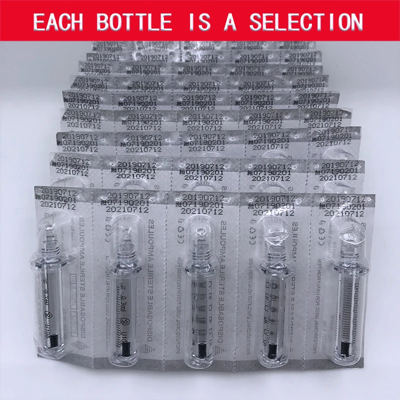 0.3ml Sterile Syringe Ampoule head for hyaluronic pen Atomizer Gun Anti Wrinkle Lifting face Lip filler with production date
0.3ml Sterile Syringe Ampoule head for hyaluronic pen Atomizer Gun Anti Wrinkle Lifting face Lip filler with production date