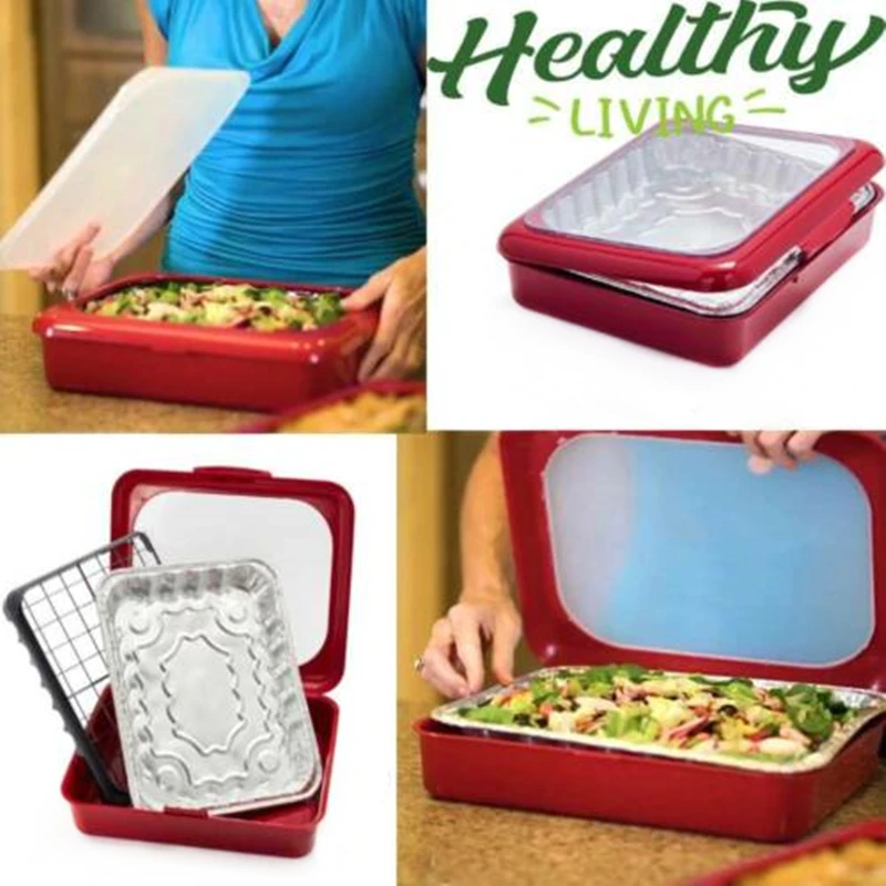 

Portable Fancy Foil Panz 2 In 1 Casserole Carrier With Spoon For Indoor Outdoor Use Fits Half Size Pans Party Picnic Tool