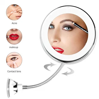 Makeup Mirror with Led Light And Suction Cup 10X Magnification Flexible Adjustable Angle Wall Stickers Or Stand Cosmetic Mirror
Makeup Mirror with Led Light And Suction Cup 10X Magnification Flexible Adjustable Angle Wall Stickers Or Stand Cosmetic Mirror