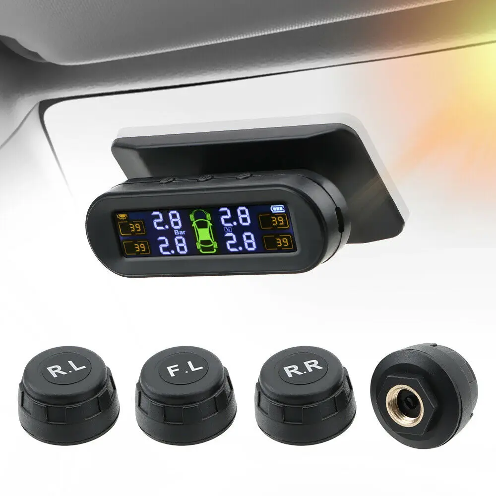 Wireless Solar TPMS LCD Car Tire Pressure Monitoring System Car Tire Pressure Sensor Temperature Warning with 4 External Sensors
Wireless Solar TPMS LCD Car Tire Pressure Monitoring System Car Tire Pressure Sensor Temperature Warning with 4 External Sensors