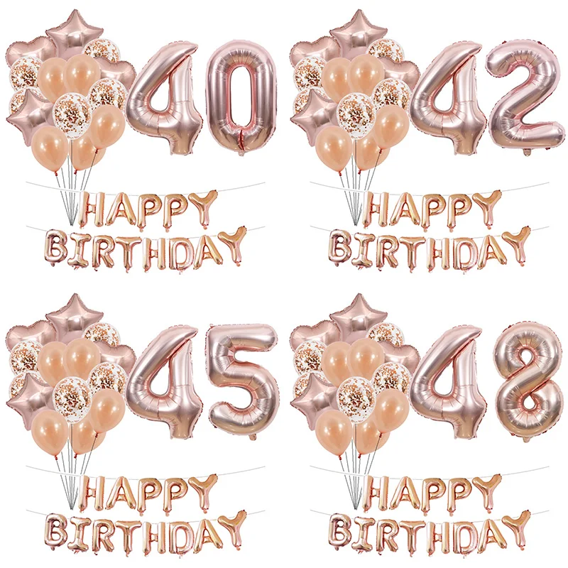 Rose Gold Coffetti Custom Number Happy 40 41 42 43 44 45 46 47 48 49 Years Birthday Balloons Banners Party Decorations
Rose Gold Coffetti Custom Number Happy 40 41 42 43 44 45 46 47 48 49 Years Birthday Balloons Banners Party Decorations
