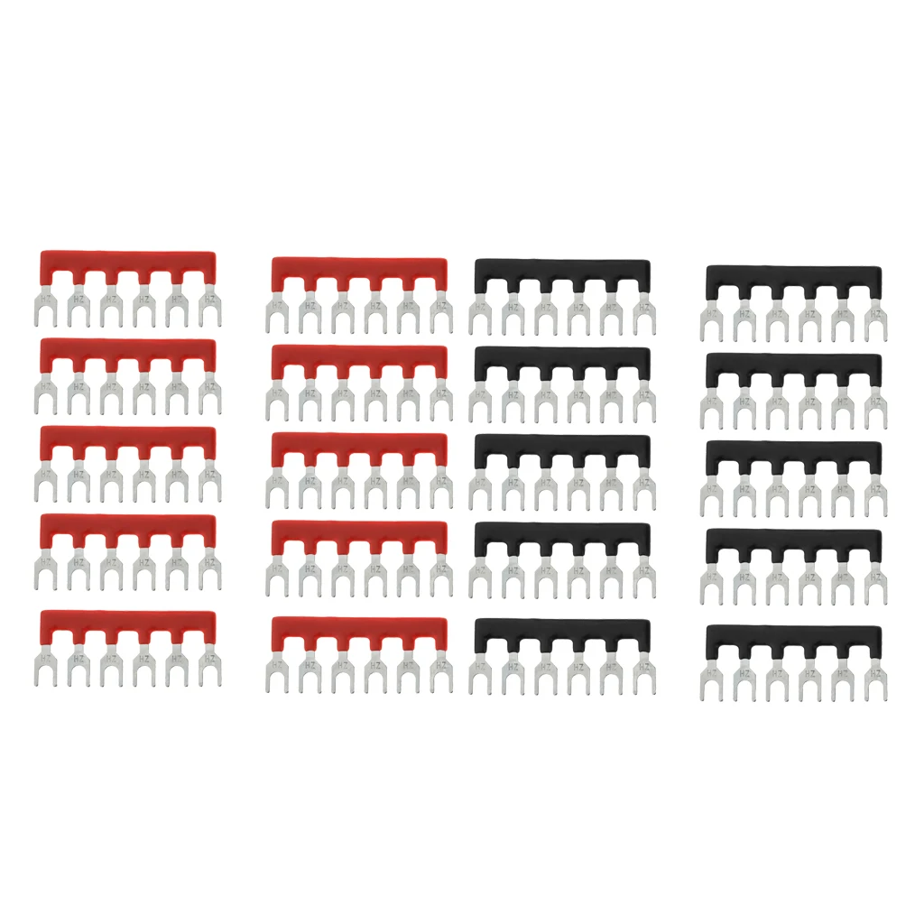 10x Fork Type Pre Insulated Terminal Block Barrier Jumper Strip 6 Positions, Easy to Install 10x Fork Type Pre Insulated Terminal Block Barrier Jumper Strip 6 Positions, Easy to Install