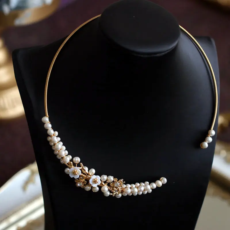 Ожерелье SINZRY ручной работы с натуральным пресноводным жемчугом элеганвечерние