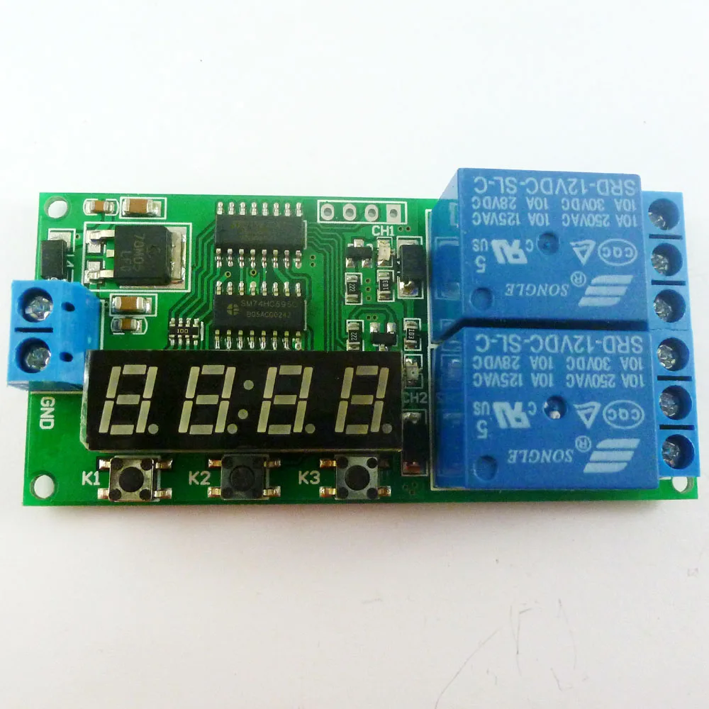 KC22B02_12V DC 12V 2 Ch Multifunction Delay Timer Module Delay Relay Controller Motor Reverse Cycle Loop Timers Interlock Board
KC22B02_12V DC 12V 2 Ch Multifunction Delay Timer Module Delay Relay Controller Motor Reverse Cycle Loop Timers Interlock Board