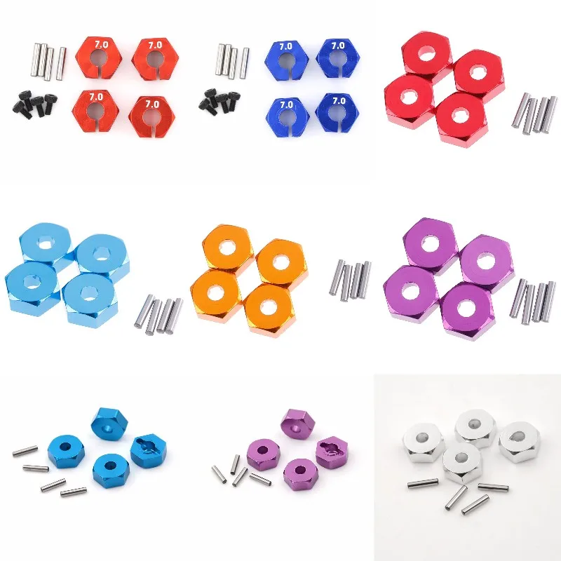 4Pcs /set Aluminum Wheel Hex Nut With Pins Drive Hubs 4P HSP 102042 1/10 Upgrade Parts Himoto For 4WD RC Car