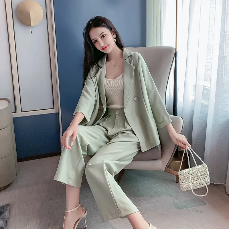 2019 Autumn New Style Three-quarter-length Sleeve Suit Jacket + Pants Set Slimming Two-Piece Set
2019 Autumn New Style Three-quarter-length Sleeve Suit Jacket + Pants Set Slimming Two-Piece Set